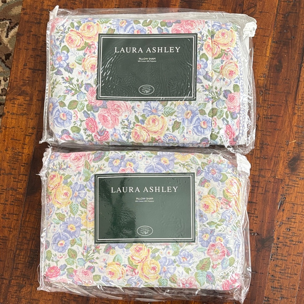 Laura Ashley Home Quartet Pattern 2 Padded Standard Size Shams- sold together